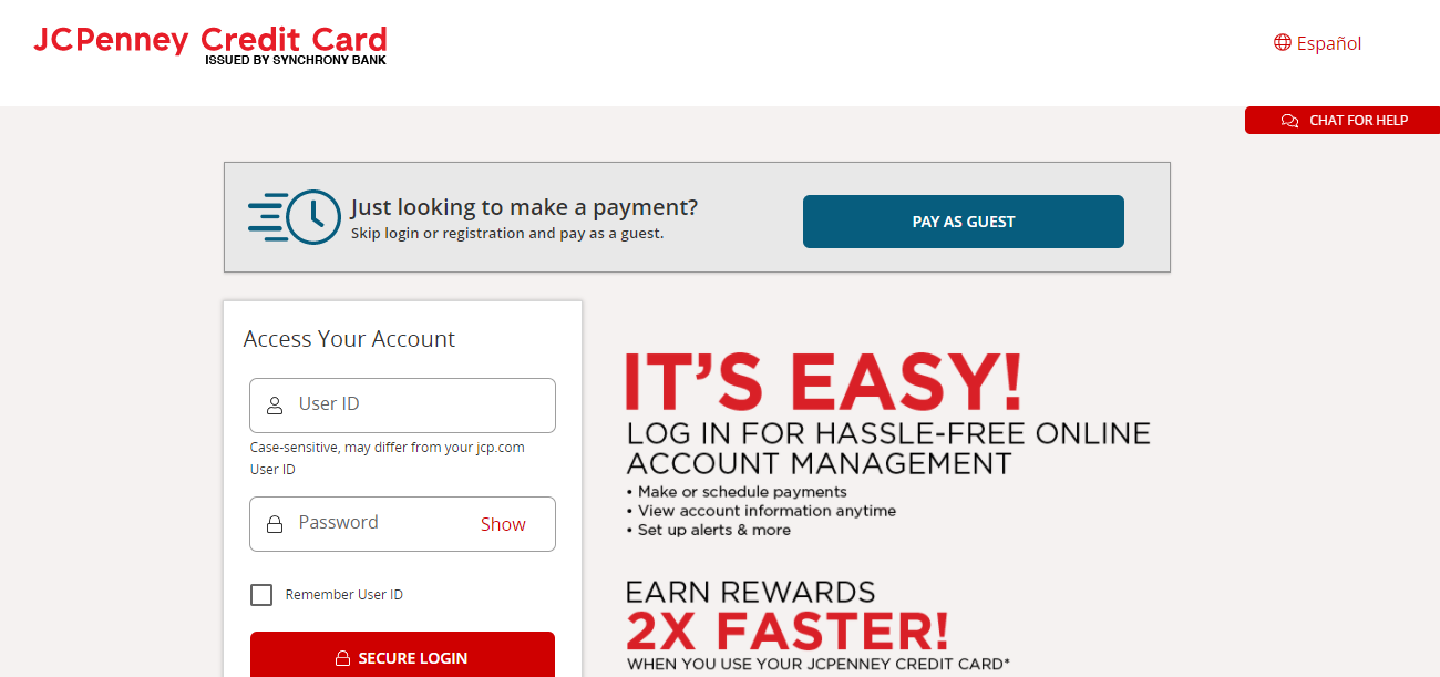 JCPenney Credit Card Login